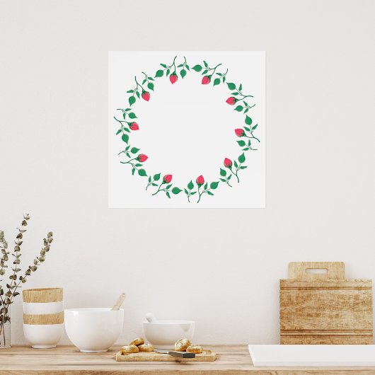 Lijst van Florence met roze roze roze bloemen Poster (Keuken)