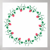 Lijst van Florence met roze roze roze bloemen Poster (Voorkant)