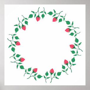 Lijst van Florence met roze roze roze bloemen Poster