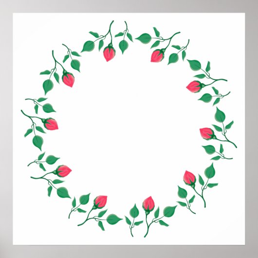 Lijst van Florence met roze roze roze bloemen Poster (Voorkant)