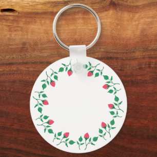 Lijst van Florence met roze roze roze bloemen Sleutelhanger