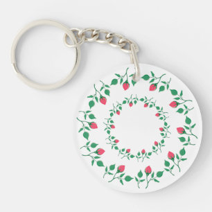 Lijst van Florence met roze roze roze bloemen Sleutelhanger