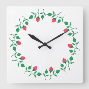 Lijst van Florence met roze roze roze bloemen Vierkante Klok