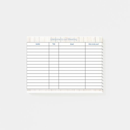 LIJST VAN GEÏNVITEERDE MENSEN VOOR ONZE BEDRIJFSVE POST-IT® NOTES (Voorkant)