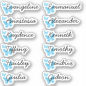 Lijst van genodigden voor Blauwe Vlinders in Paste Sticker (Voorkant)