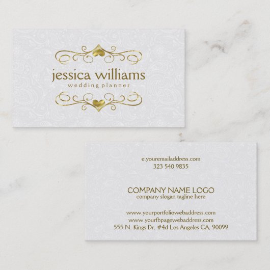 Lijst van glans met hart en wit visitekaartje (Voorkant / Achterkant)