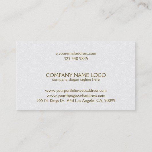 Lijst van glans met hart en wit visitekaartje (Achterkant)