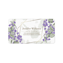 Lijst van goudgeometrische waterverf bladbloem etiket