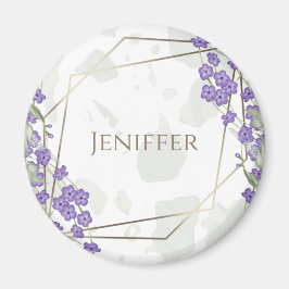 Lijst van goudgeometrische waterverf bladbloem magneet