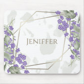 Lijst van goudgeometrische waterverf bladbloem muismat (Voorkant)