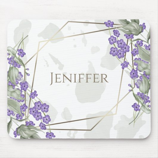 Lijst van goudgeometrische waterverf bladbloem muismat (Voorkant)