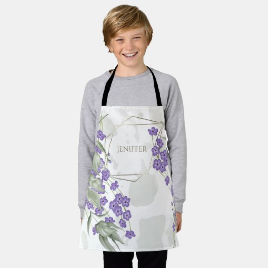 Lijst van goudgeometrische waterverf bladbloem schort (Gedragen)