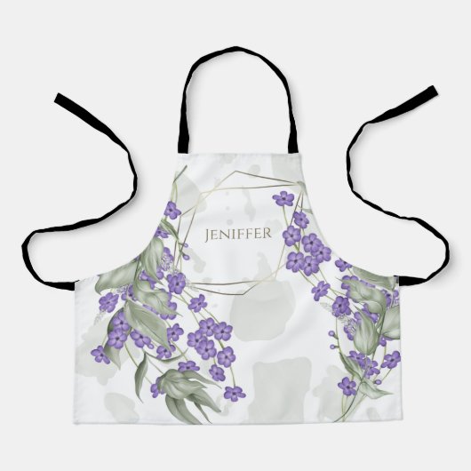 Lijst van goudgeometrische waterverf bladbloem schort (Voorkant)