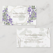 Lijst van goudgeometrische waterverf bladbloem visitekaartje (Voorkant / Achterkant)