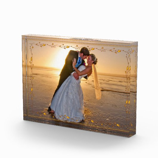 Lijst van goudwijn en leder fotoblokken (Rechts)