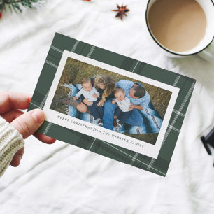 Lijst van groene vlecht één fotovakantiekaart feestdagenkaart