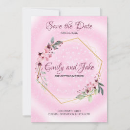 Lijst van gulden met bloemen en bladeren save the date