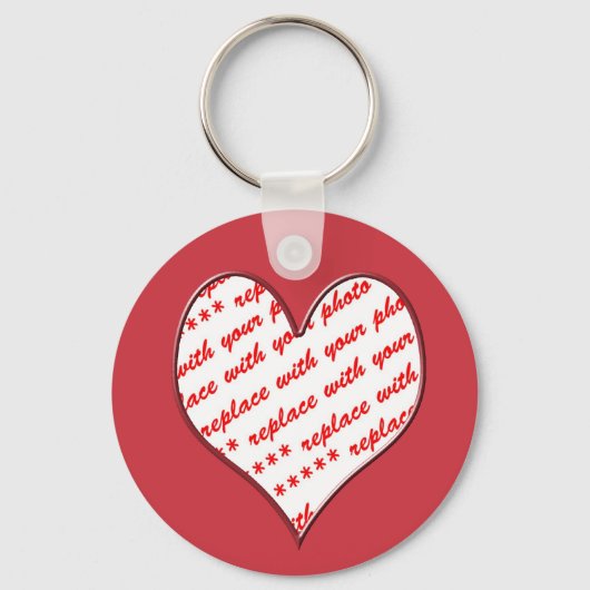Lijst van Heart Shaped Red Photo Sleutelhanger (Voorkant)