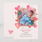 Lijst van het hart Foto geboorteaankondiging Kaart (Voorkant / Achterkant)