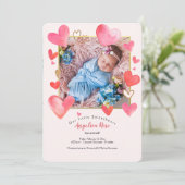 Lijst van het hart Foto geboorteaankondiging Kaart (Staand voorkant)