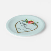 Lijst van het hart met Waterverf Roos Papieren Bordje (Gekanteld)