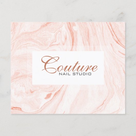 Lijst van het menu Witte & Roos-Gold-marmer-ronde  (Achterkant)