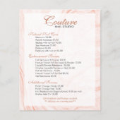 Lijst van het menu Witte & Roos-Gold-marmer-ronde  (Voorkant)