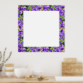 Lijst van het Paarse Afbeelding van Pansies, Poste Poster (Keuken)