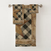 Lijst van hout en ster bad handdoek (Insitu)