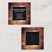 Lijst van hout | Zwart zilvervormer Vierkante Visitekaartje (Voorkant / Achterkant)