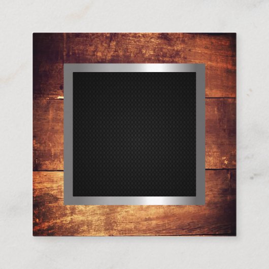 Lijst van hout | Zwart zilvervormer Vierkante Visitekaartje (Achterkant)