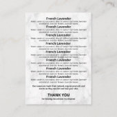 Lijst van ingrediënten marmer en roze Glitter Soap Visitekaartje (Achterkant)