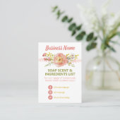 Lijst van ingrediënten van Floral Spring Soap Scen Visitekaartje (Staand voorkant)