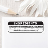 Lijst van ingrediënten voor producten etiket (Insitu)