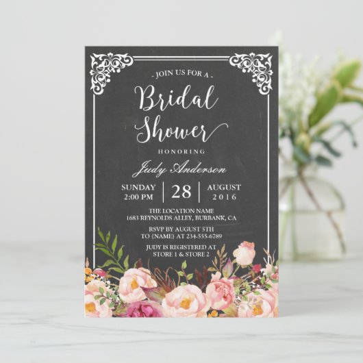  Lijst van karton Floral Vrijgezellenfeest Kaart (Staand voorkant)