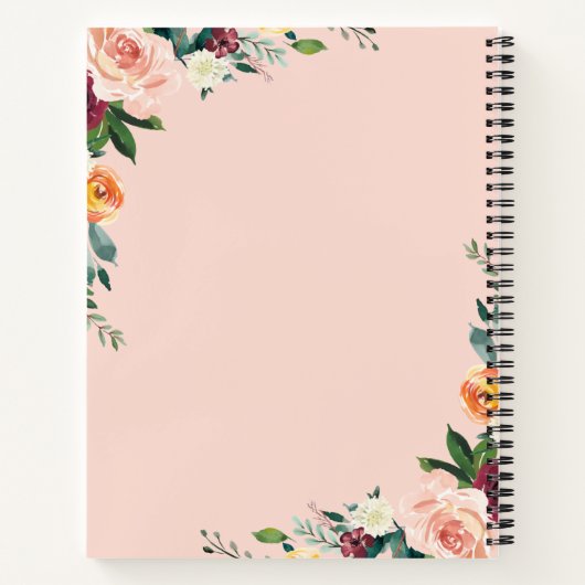 Lijst van kleurrijke bloemen notitieboek (Achterkant)