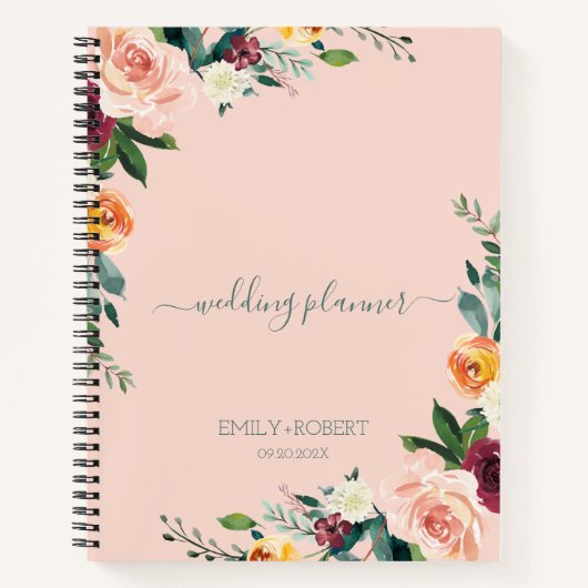 Lijst van kleurrijke bloemen notitieboek (Voorkant)