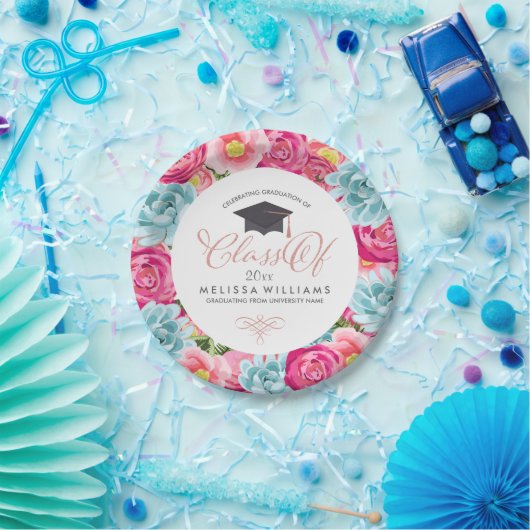 Lijst van kleurrijke cirkelbloemen van 2017 papieren bordje (Feest)