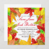 Lijst van kleurrijke herfstbladeren kaart (Voorkant / Achterkant)