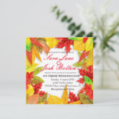 Lijst van kleurrijke herfstbladeren kaart (Staand voorkant)