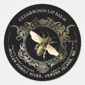 Lijst van koningin Bee Gold Ronde Sticker (Voorkant)