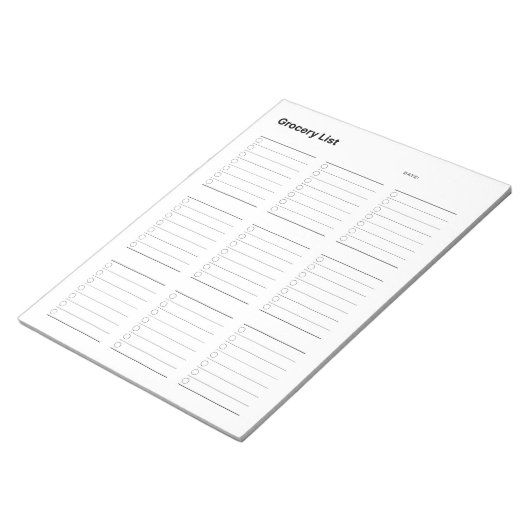 Lijst van kruideniers notitieblok (Schuin)