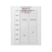 Lijst van kruideniers notitieblok (Linkerzijde)