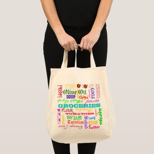 Lijst van kruidenierswaren tote bag (Voorkant (product))
