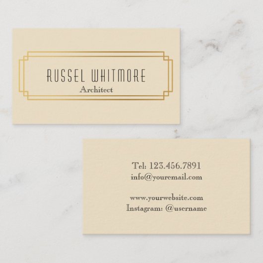Lijst van kunstmatig deco-goud visitekaartje (Voorkant / Achterkant)