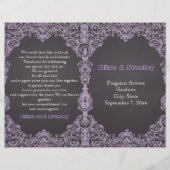 Lijst van lavendel, karton gevouwen trouwprogramma (Voorkant)