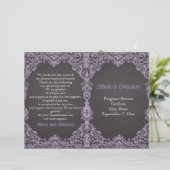 Lijst van lavendel, karton gevouwen trouwprogramma (Staand voorkant)