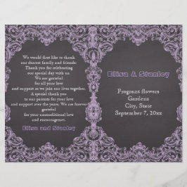 Lijst van lavendel, karton gevouwen trouwprogramma