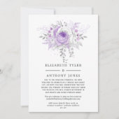 Lijst van lavender- en zilveren Floral Wedding-gas Aankondiging (Voorkant)