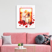 Lijst van liefdesfoto's met rode harten canvas afdruk (Insitu (Woonkamer))